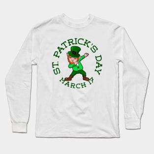 happy st patricks day redhead dabbing leprechaun Long Sleeve T-Shirt